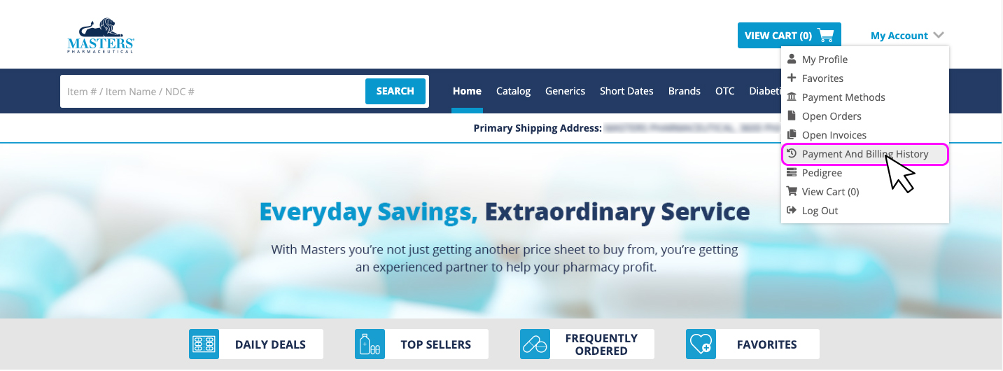 Payment History – Master's Help Site